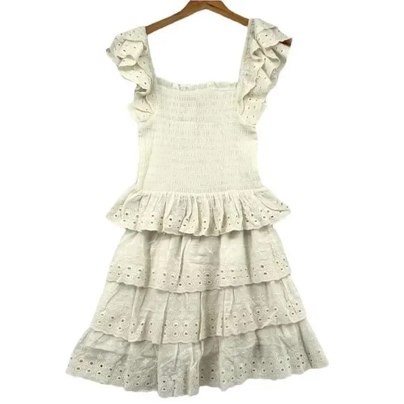 House Of Harlow Smocked Eyelet Top and Skirt Set NWT - Picture 2 of 12